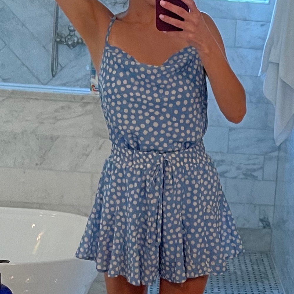 Polka dot shorts and tank set